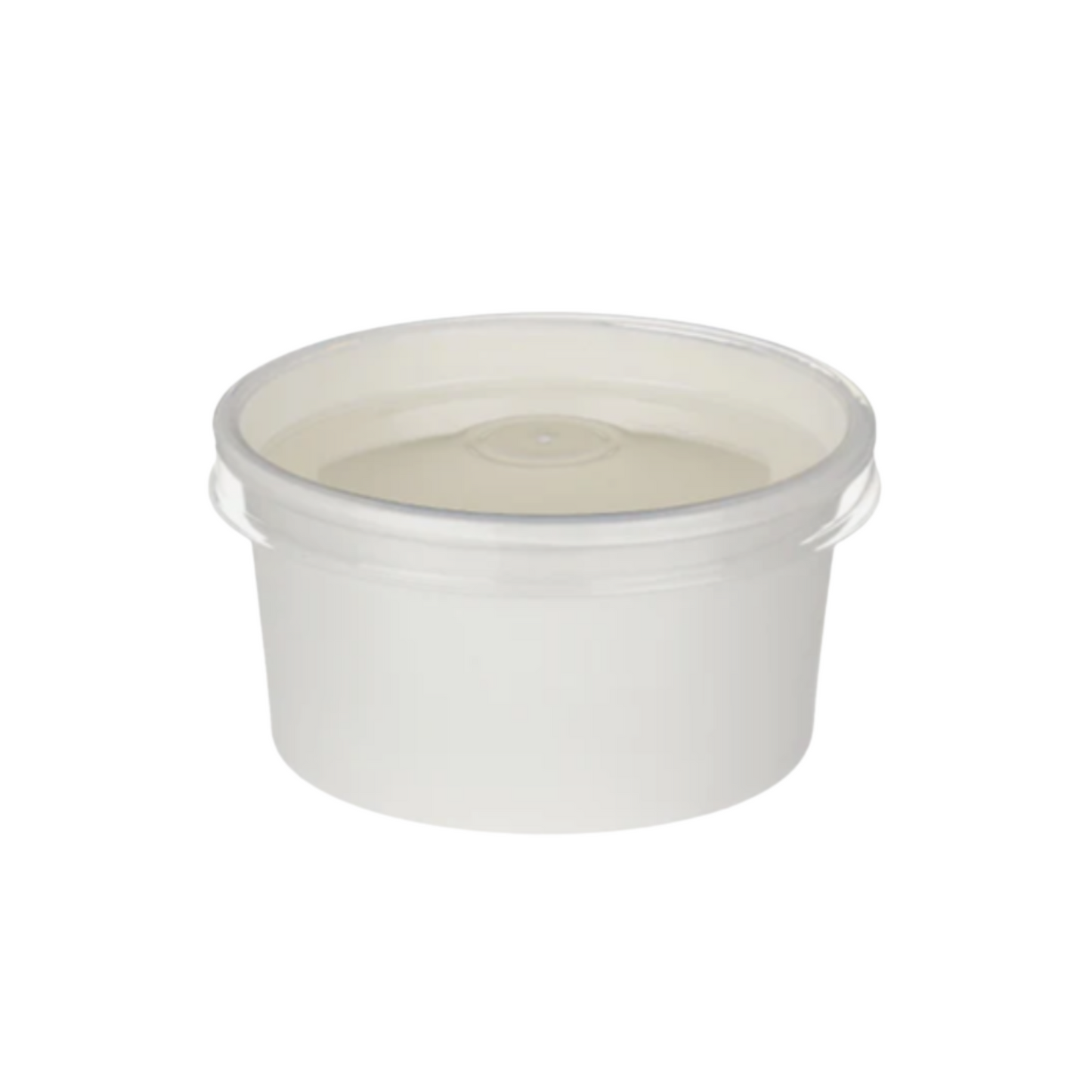 4oz/7oz White Paper Takeaway Portion Pots (PP Lined) and Clear PP Lids Combo