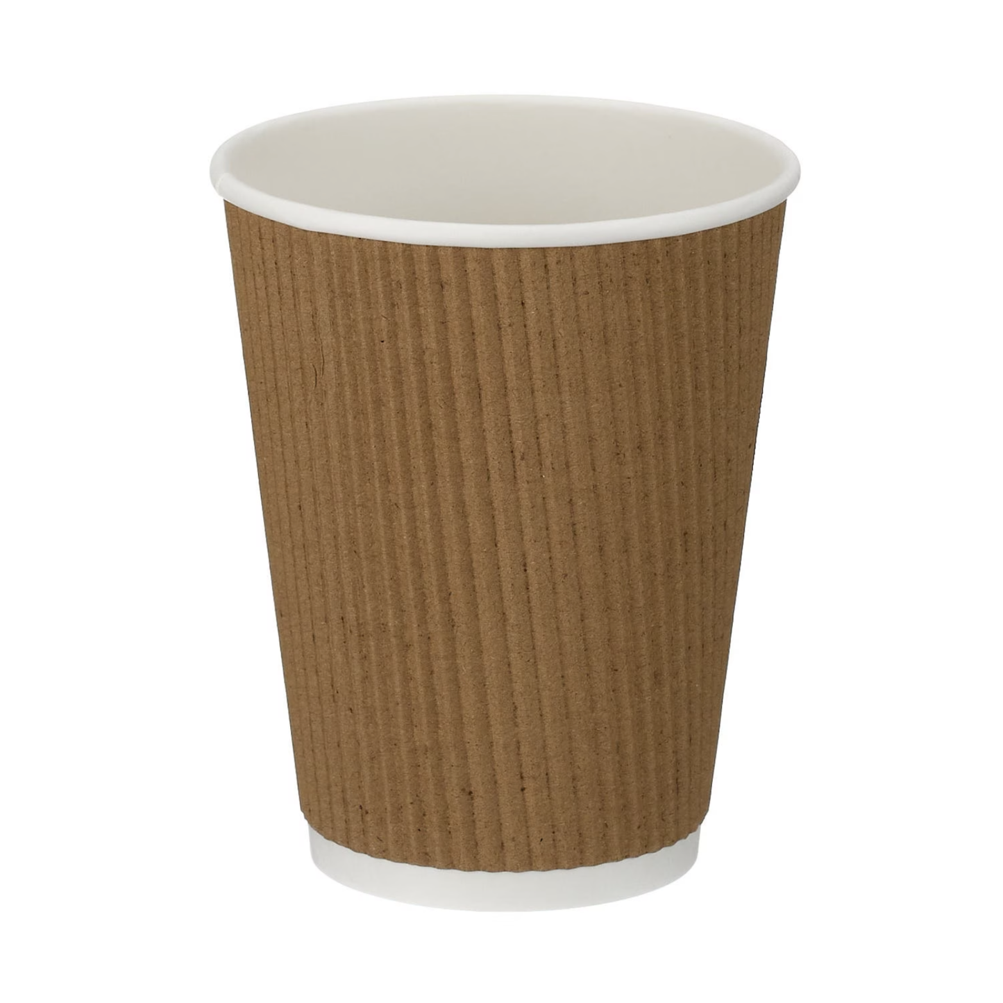 12oz Tall Kraft Ripple Wall Hot Cups (PE Lined) & Lids Combo