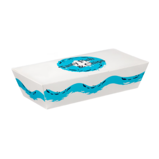 Patterned Folded Board Fish & Chip Box