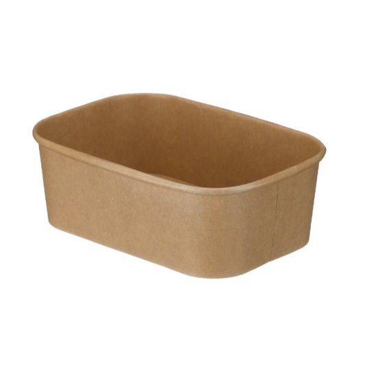 750ml Kraft Rectangular Bowl (PE Lined)