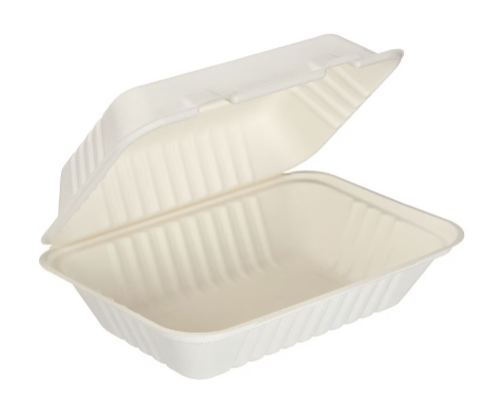 9" x 6" White Moulded Fibre Clamshell Box (like TT10)