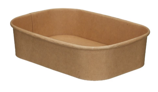 500ml Kraft Rectangular Bowl (PE Lined)