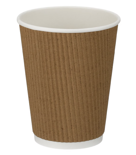 12oz Tall Kraft Ripple Wall Hot Cup (PE Lined)