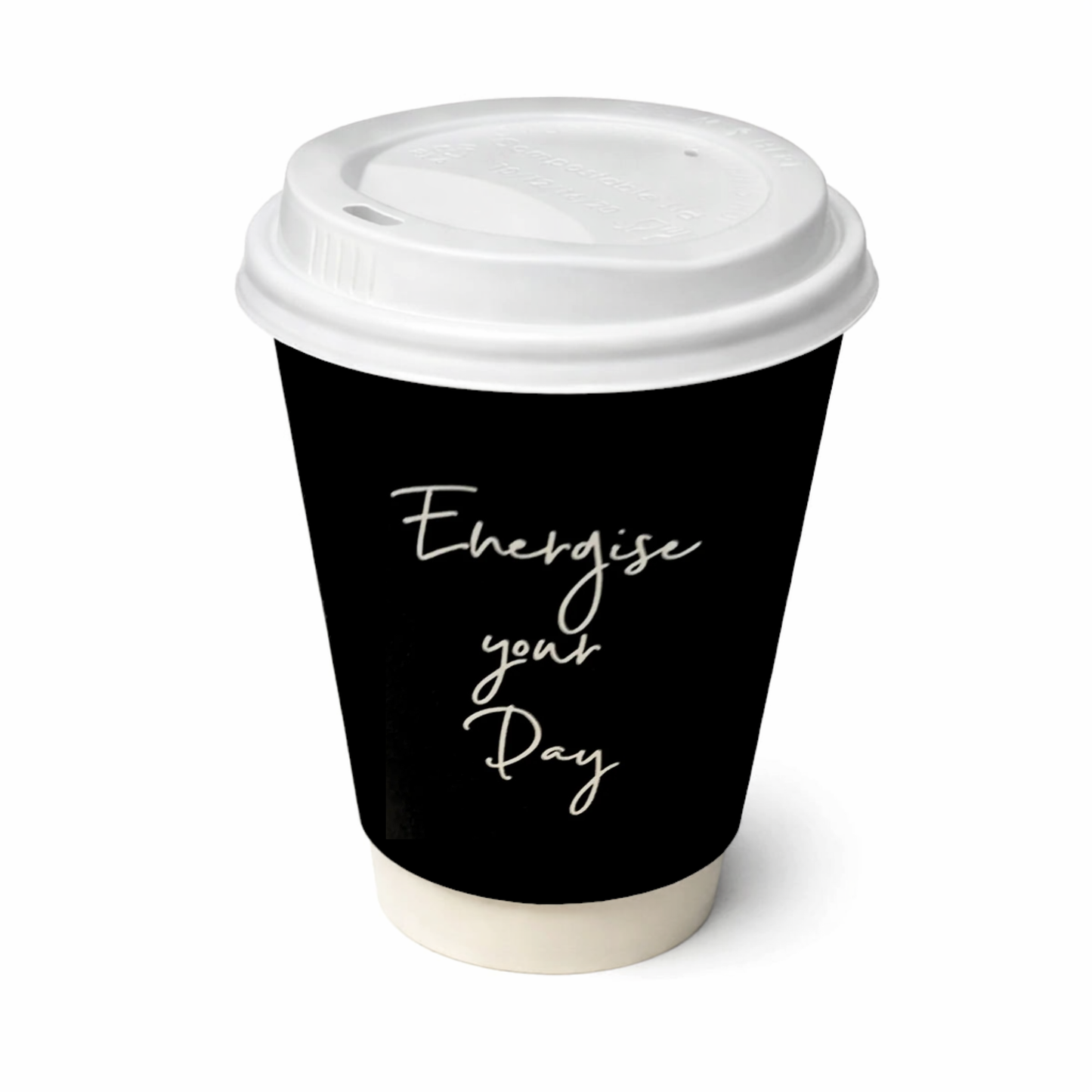 12oz Double Wall Recyclable Smooth Wall Paper Cups & Lids Combo