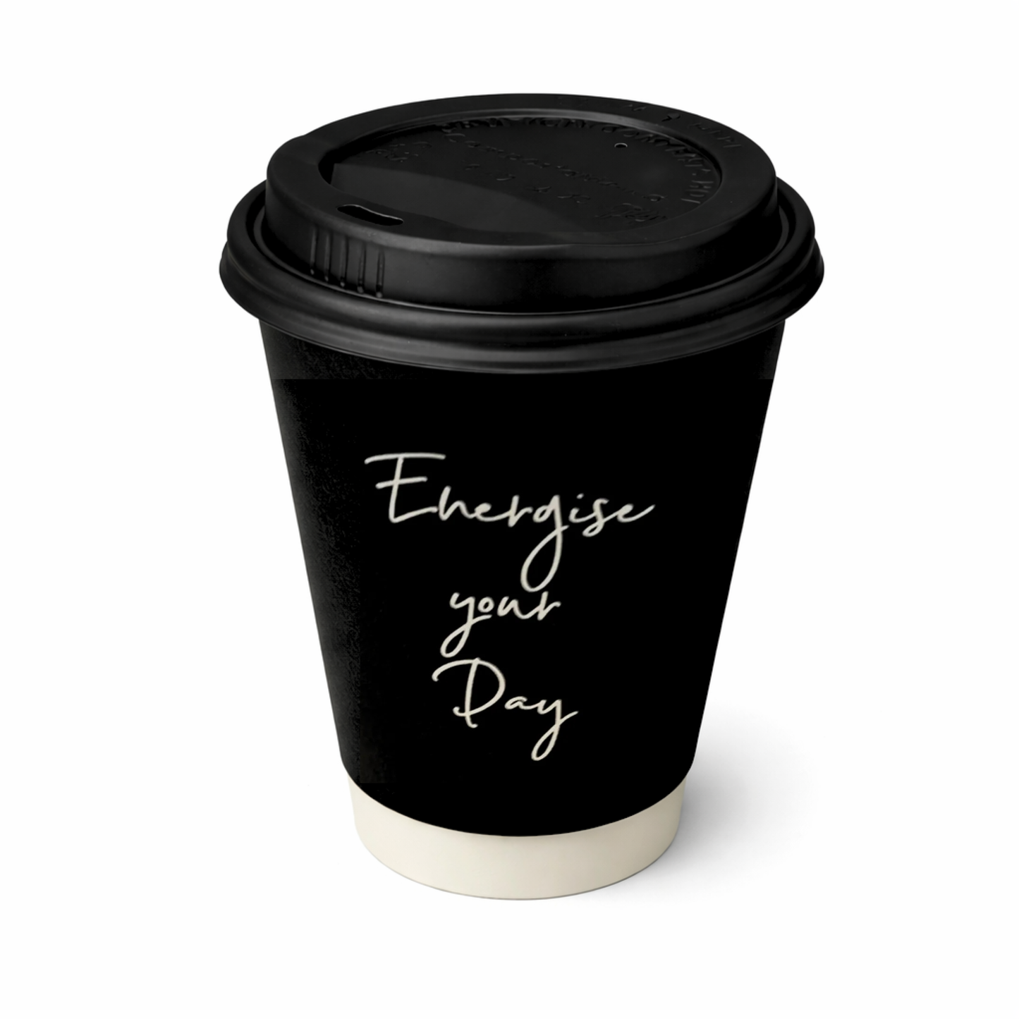 12oz Double Wall Recyclable Smooth Wall Paper Cups & Lids Combo