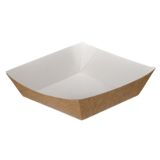 5" x 5" Kraft Folded Burger Tray