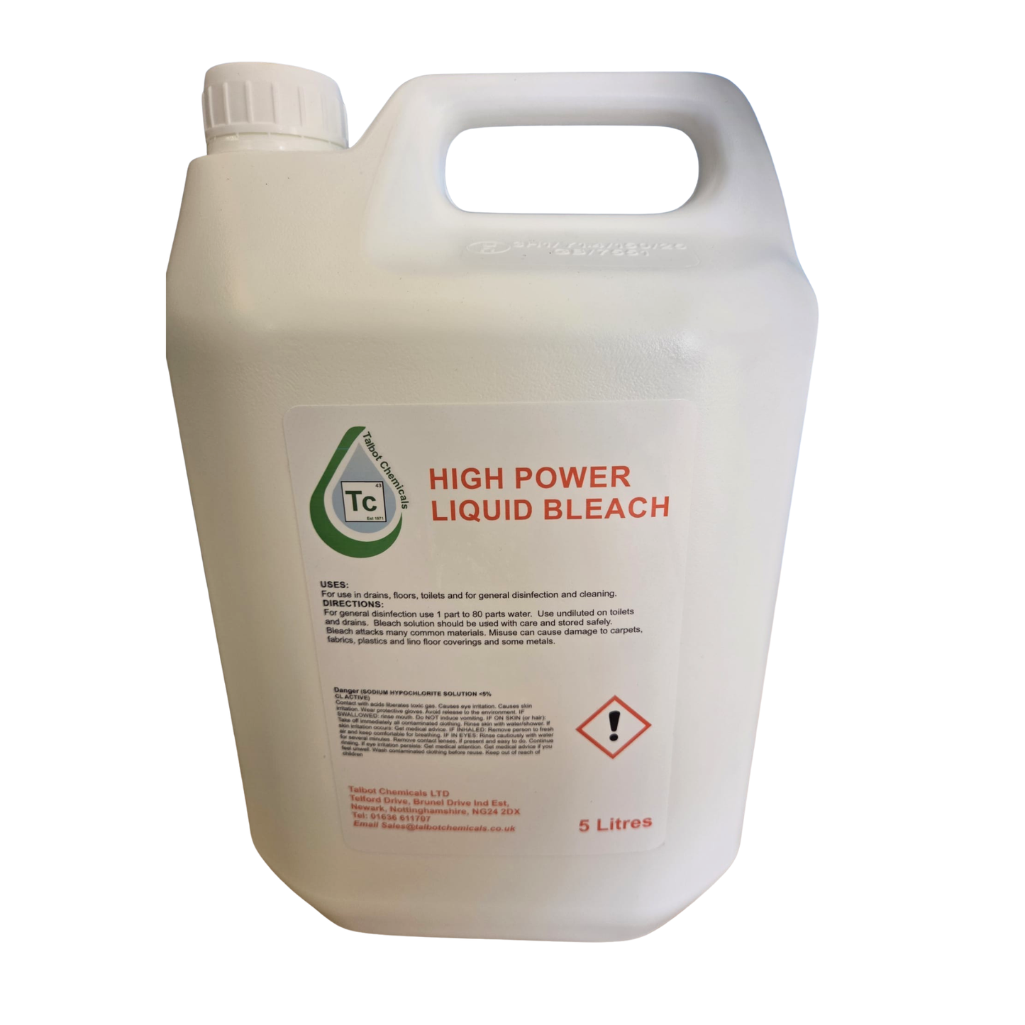 High Power Liquid Bleach – 5 Litres