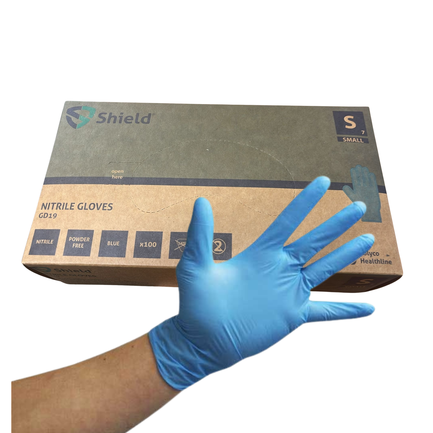 Blue Nitrile Gloves - Powder Free (Box of 100)