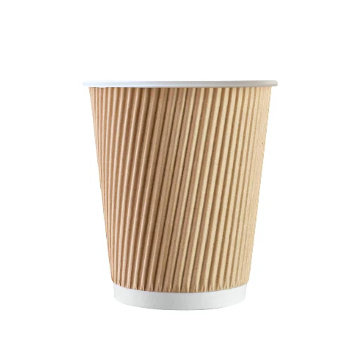 8oz Kraft Ripple Wall Hot Cups (PE Lined) & Lids Combo