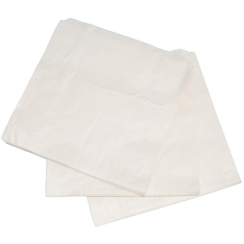 8.5" x 8.5" White Kraft Paper Bags Strung (Compostable)